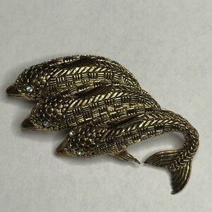 Gold Tone Koi Fish Brooch